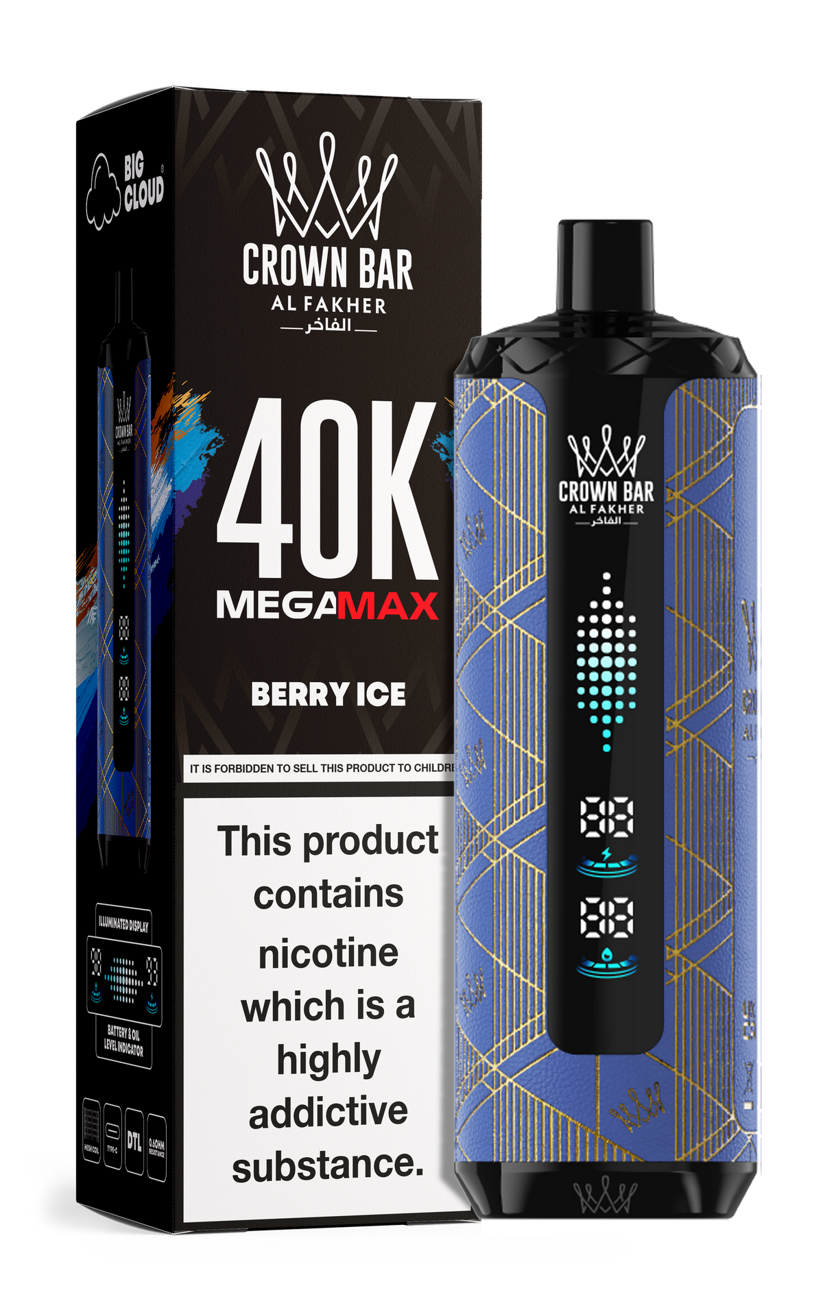 AL FAKHER MEGA MAX 40K CROWN BAR 6MG - MrVapora.pk