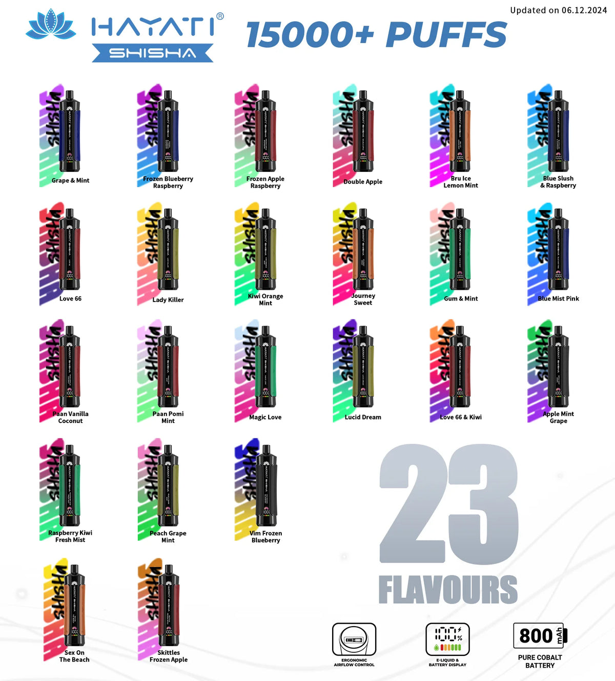 HAYATI PRO MAX SHISHA 15000 PUFFS - MrVapora.pk