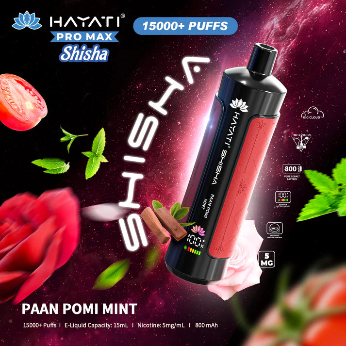 HAYATI PRO MAX SHISHA 15000 PUFFS - MrVapora.pk