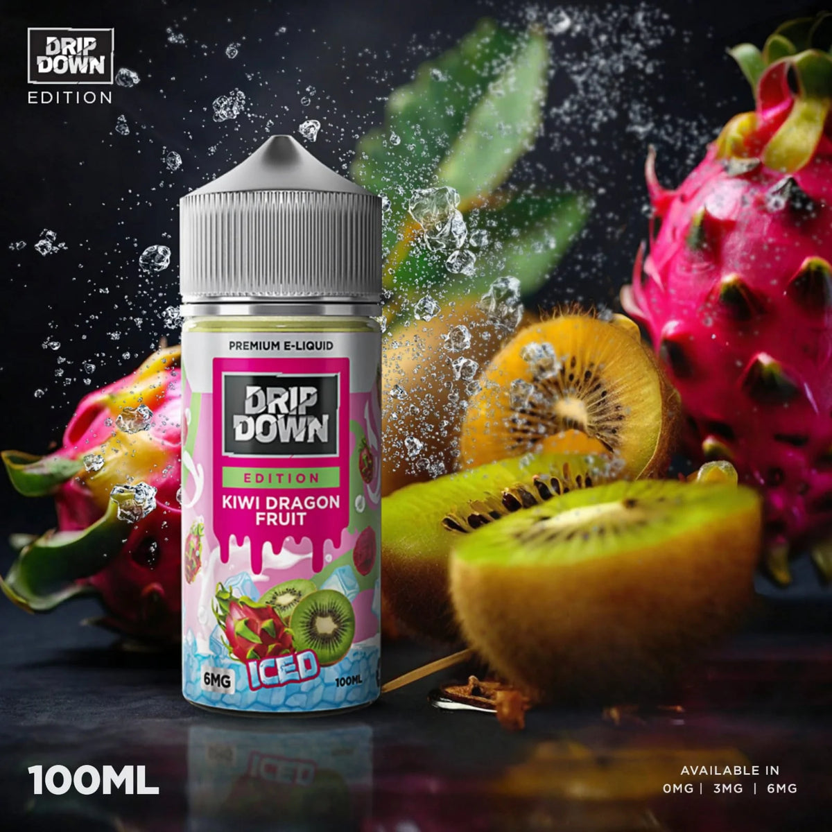 KIWI DRAGON FRUIT ICE 100ML - DRIP DOWN EDITION - MrVapora.pk