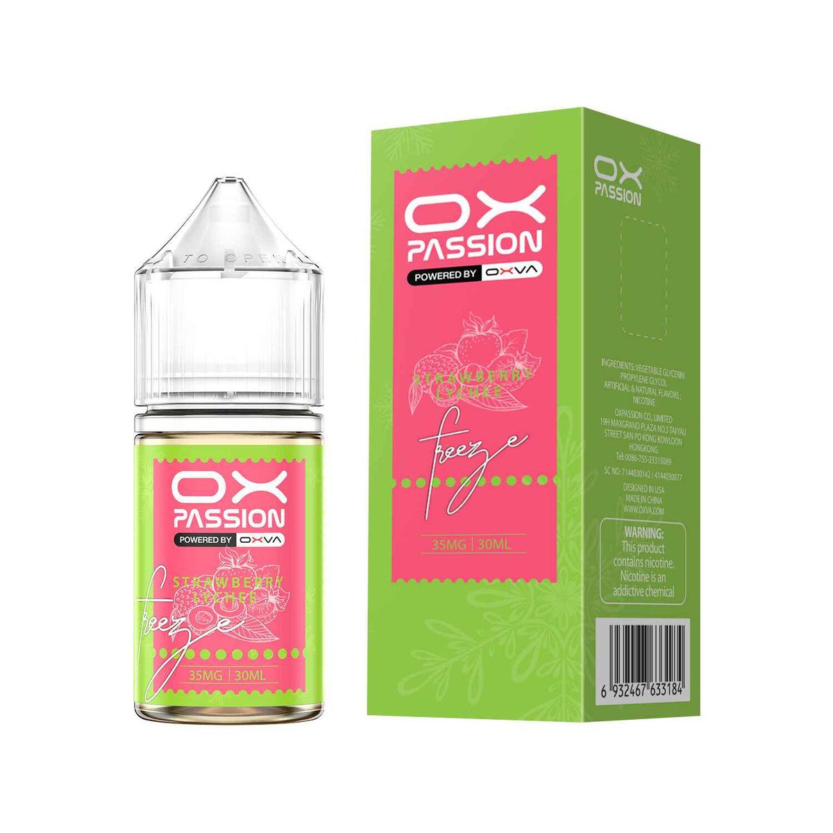 STRAWBERRY LYCHEE ICE 30ML- OX PASSION SALT BY OXVA - MrVapora.pk