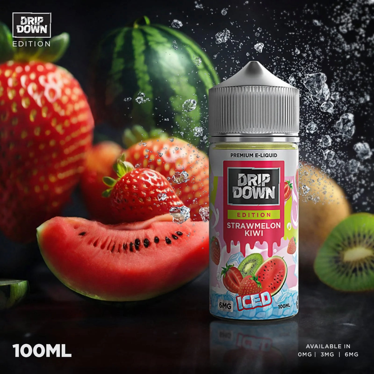 STRAWMELON KIWI ICE 100ML - DRIP DOWN EDITION - MrVapora.pk