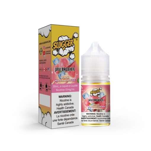 Slugger Jaw Breaker Series Peach Watermelon Ice – 30ml Nic Salt - MrVapora.pk