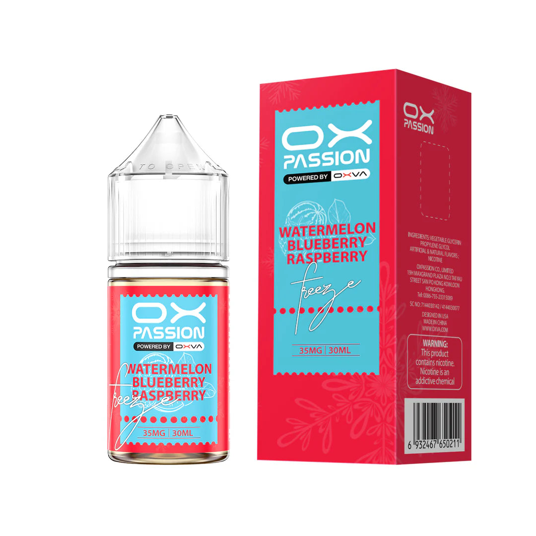 WATERMELON BLUEBERRY RASPBERRY ICE 30ML- OX PASSION SALT BY OXVA - MrVapora.pk