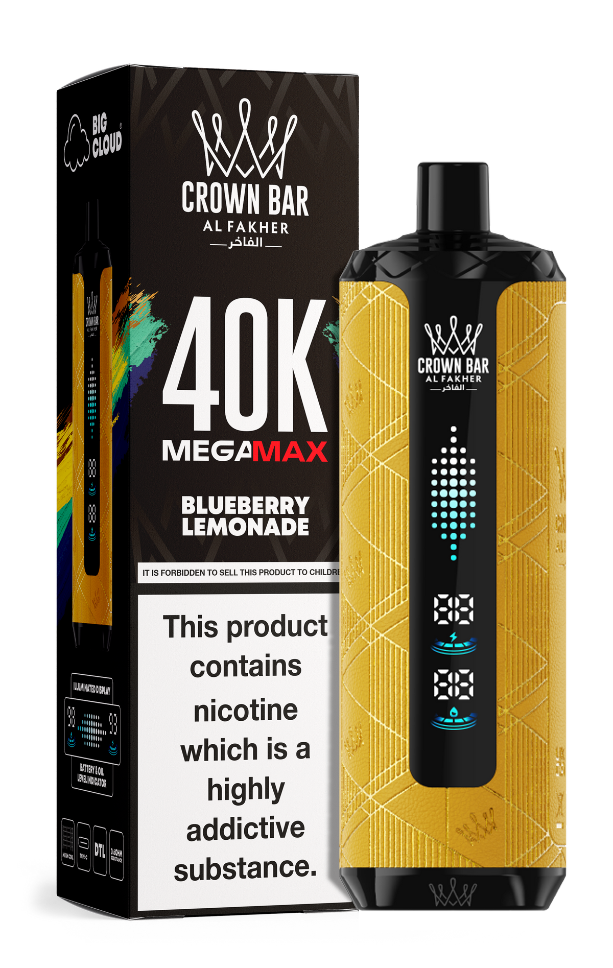 AL FAKHER MEGA MAX 40K CROWN BAR 6MG - MrVapora.pk