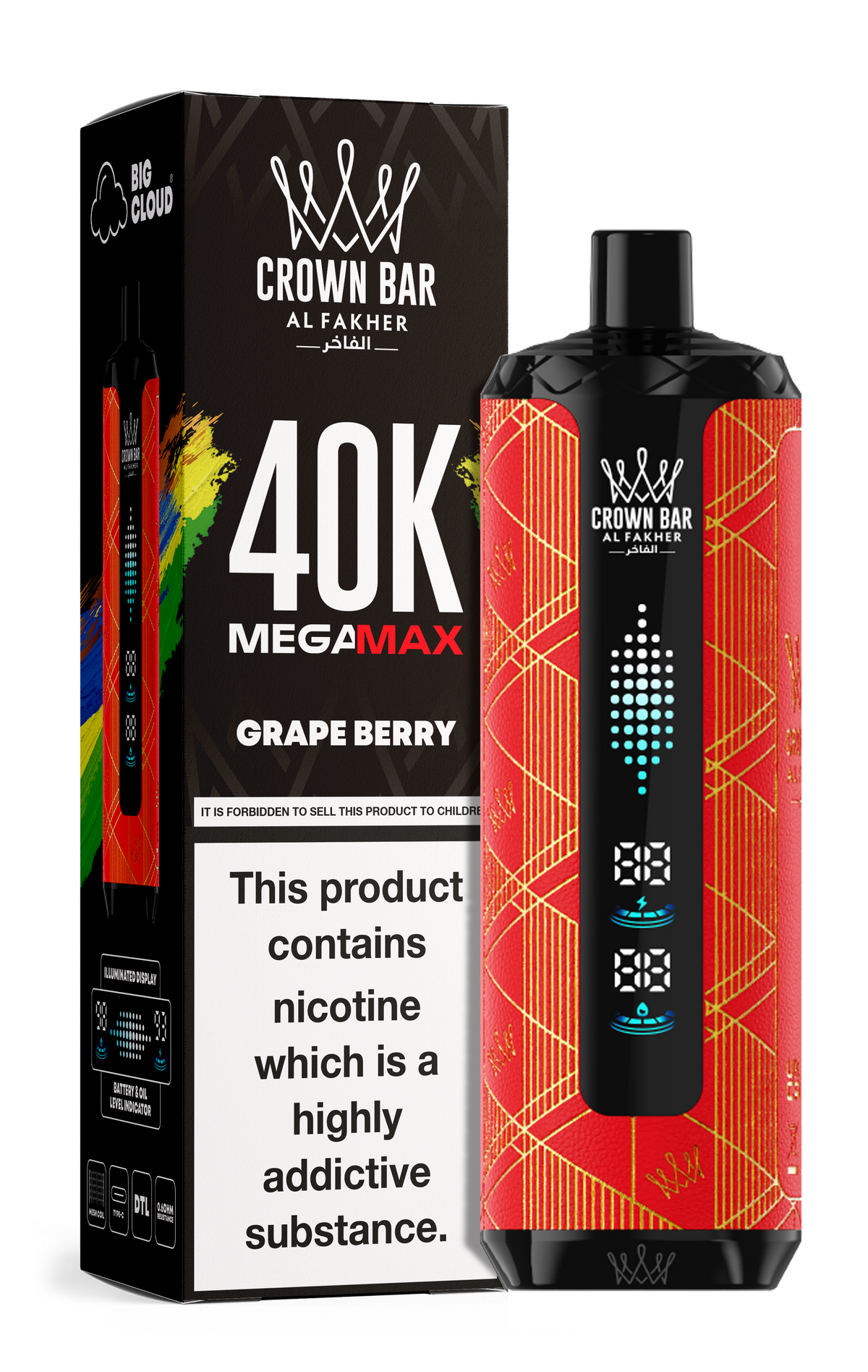 AL FAKHER MEGA MAX 40K CROWN BAR 6MG - MrVapora.pk