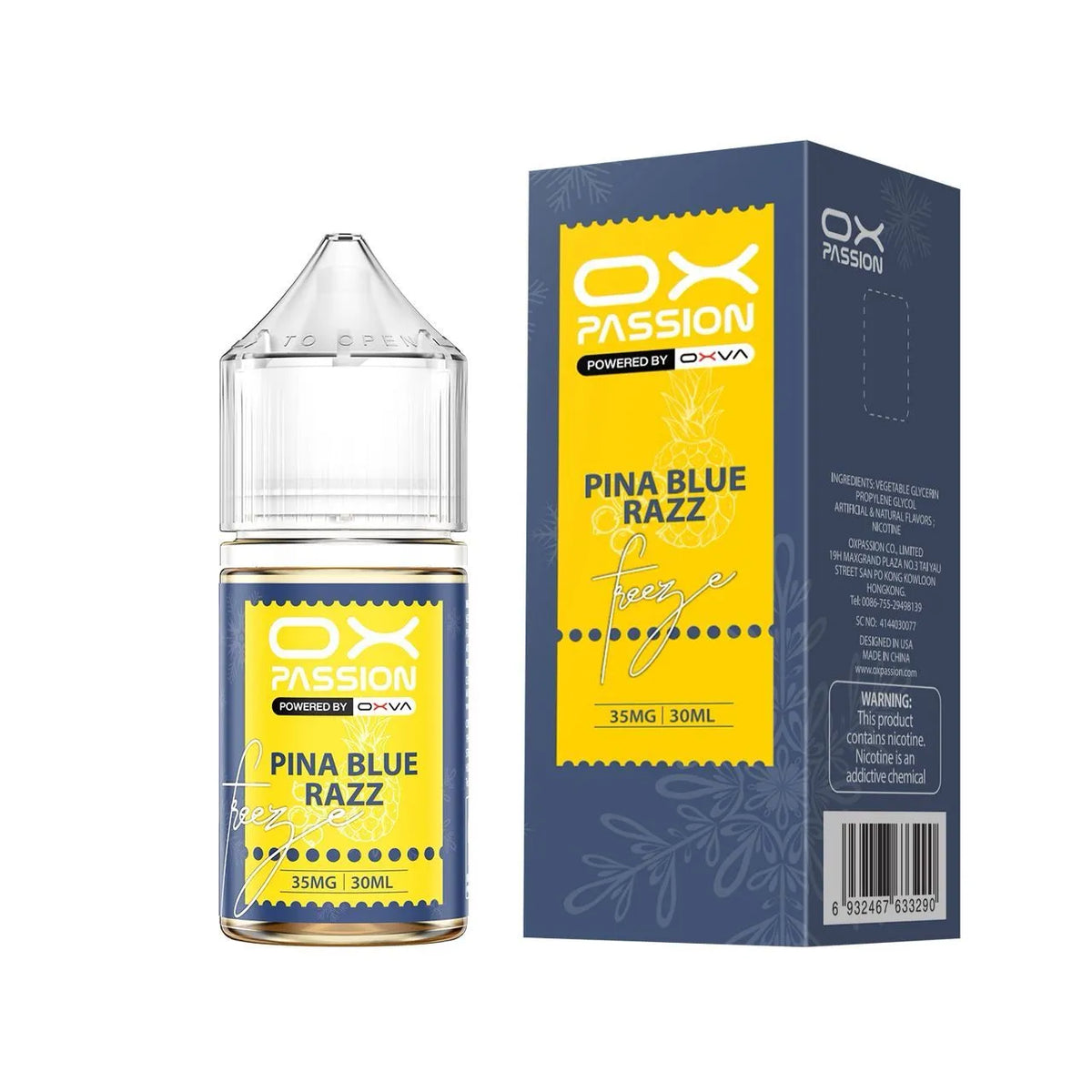 PINA BLUE RAZZ 30ML - OX PASSION SALT BY OXVA - MrVapora.pk