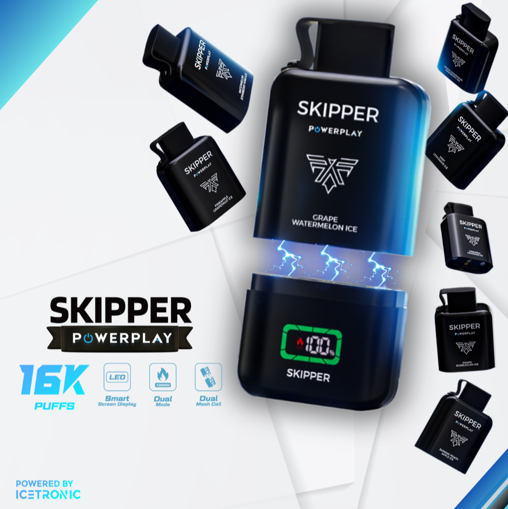 SKIPPER POWERPLAY 5% 16000  PUFFS - MrVapora.pk